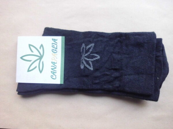 Hanfsocken - Schwarz mit Logo Grau - 91% Hanf / 7% Polyamid / 2% Elasthan